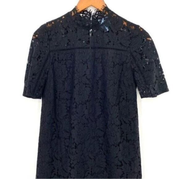 CeCe by Cynthia Steffe Women's Ingrid Black Cutaway Lace Shift Dress - Picture 2 of 14